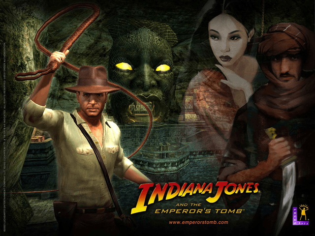 Indiana Jones and the Emperor's Tomb title screen for Xbox